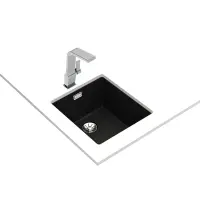 Liquid Granite Sink TEKA Single Bowl Undermount Installation 40.6x45.6 cm RADEA R10  MAESTRO Black