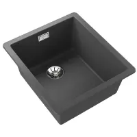 Liquid Granite Sink TEKA Single Bowl Undermount Installation 40.6x45.6 cm RADEA R10  MAESTRO Dark Grey