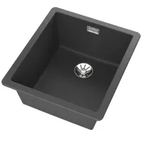 Liquid Granite Sink TEKA Single Bowl Undermount Installation 40.6x45.6 cm RADEA R10  MAESTRO Dark Grey