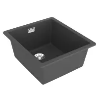 Liquid Granite Sink TEKA Single Bowl Undermount Installation 40.6x45.6 cm RADEA R10  MAESTRO Dark Grey