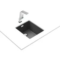 Liquid Granite Sink TEKA Single Bowl Undermount Installation 40.6x45.6 cm RADEA R10  MAESTRO Dark Grey