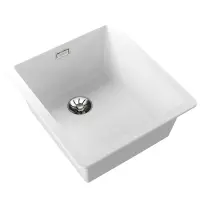 Liquid Granite Sink TEKA Single Bowl Undermount Installation 40.6x45.6 cm RADEA R10  MAESTRO White