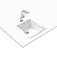 Liquid Granite Sink TEKA Single Bowl Undermount Installation 40.6x45.6 cm RADEA R10  MAESTRO White