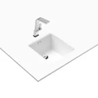 Liquid Granite Sink TEKA Single Bowl Undermount Installation 40.6x45.6 cm RADEA R10  MAESTRO White