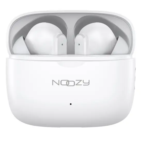 Wireless Hands Free Noozy BH55 V5.4 with ANC + ENC Noise Cancelation 30 hours of Playback 6 hours of Talk Time White