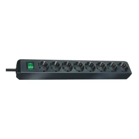 Eco-Line Power Strip 8-way On/Off Safety Switch and 3 m cable length IP20 Black