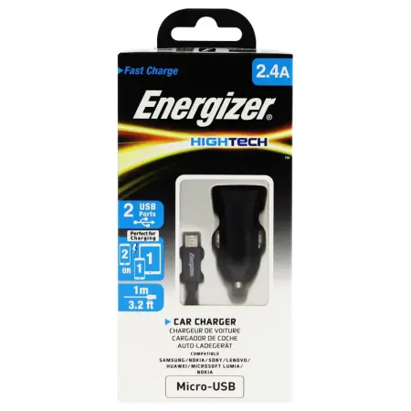 Car Charger Energizer DCA2BHMC3 2.4A  2x USB-A and Micro USB 1m Black