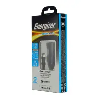 Car Charger Energizer DCA1QHMC3 USB-A QC2.0  and Micro USB 1m 2.0Α  Black