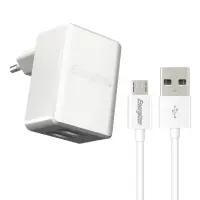 Travel Charger Energizer ACW2CEUUMC3 3.4A with Dual Port USB A Cable Micro USB 1m