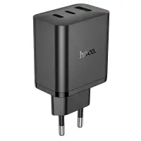 Travel Charger Hoco N51 Scenery 65W with 2 x USB-C and 1 χ USB-A  Black