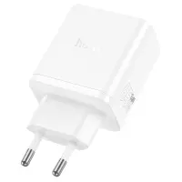 Travel Charger Hoco N51 Scenery 65W with 2 x USB-C and 1 χ USB-A  White