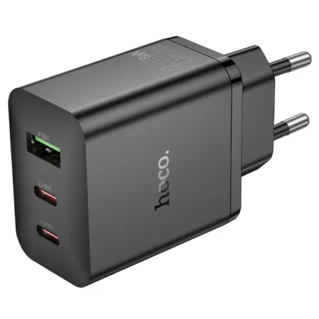 Travel Charger Hoco N50 Scenery 45W with 2 x USB-C and 1 χ USB-A  Black