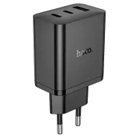 Travel Charger Hoco N50 Scenery 45W with 2 x USB-C and 1 χ USB-A  Black