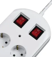 Power Strip Hama with 10 Suko Sockets and Individual On/Off Switches 2m Cable IP20 White