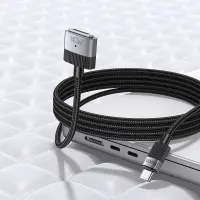 Magnetic Charging Cable Hoco U141 USB-C to Mag3 140W with Braided Cable 1.8m Black