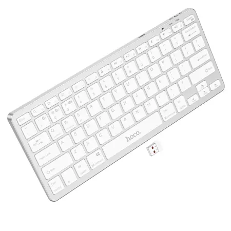 Hoco GM32 Wisdom Wireless Keyboard 78 Keys 2.4Ghz+Bluetooth 5.0 Silver