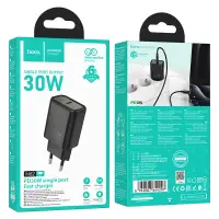 Travel Charger Hoco N62 Gentle Single Port USB-C Quick Charge 30W 5V 3.0A Black