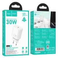 Travel Charger Hoco N62 Gentle Single Port USB-C Quick Charge 30W 5V 3.0A White