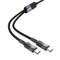 Data Cable Hoco U139  USB-C to 2 x USB-C 100W 20V/5A Black 1.2m