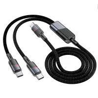 Data Cable Hoco U139  USB-C to 2 x USB-C 100W 20V/5A Black 1.2m