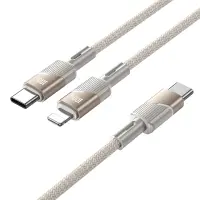 Data Cable Hoco U139  USB-C to 2 x USB-C 100W 20V/5A Gold 1.2m