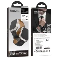 Watchband Hoco AS103 Knight 42/44/45/49mm for Apple Watch Leather Black