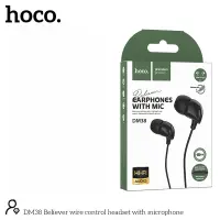 Hands Free Hoco DM38 Believer Earphones Stereo 3.5mm with Microphone and Operation Control Button 1.2m Black