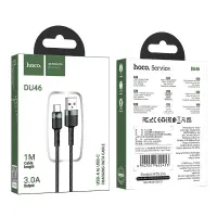 Data Cable Hoco DU46 USB-A  to USB-C for Fast Charging and Data Transfer Black 1m