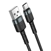 Data Cable Hoco DU46 USB-A  to USB-C for Fast Charging and Data Transfer Black 1m