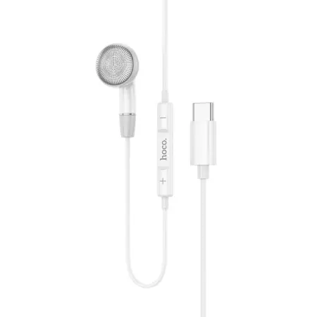 Hands Free Hoco DM53 Unilateral Earphones Stereo USB-C  with Microphone and Operation Control Button 1.2m White