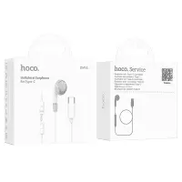 Hands Free Hoco DM53 Unilateral Earphones Stereo USB-C  with Microphone and Operation Control Button 1.2m White