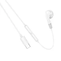 Hands Free Hoco DM53 Unilateral Earphones Stereo USB-C  with Microphone and Operation Control Button 1.2m White