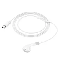 Hands Free Hoco DM53 Unilateral Earphones Stereo USB-C  with Microphone and Operation Control Button 1.2m White