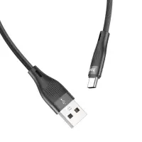 Data Cable Hoco DU45 Sturdy USB-A  to USB-C 3.0A for Fast Charging and Data Transfer Black 1m