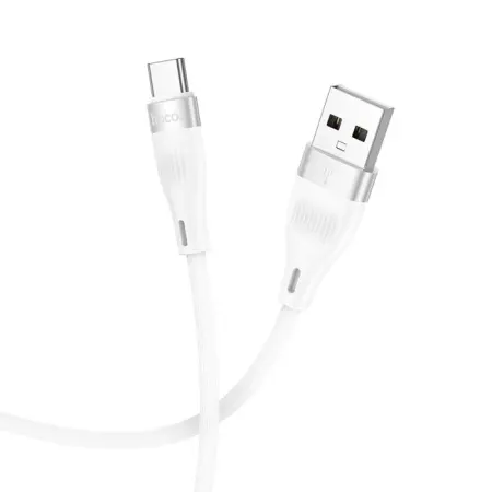 Data Cable Hoco DU45 Sturdy USB-A  to USB-C 3.0A for Fast Charging and Data Transfer White 1m