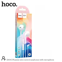 Hands Free Hoco DM45 Phoenix Earphones Stereo 3.5mm with Microphone and Operation Control Button 1.2m White