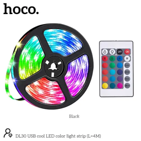 Light Strip Hoco DL30 Plus LED USB RGB with Remote Control 4m