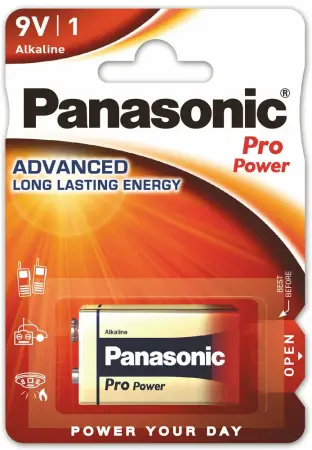 Battery Alkaline Panasonic Alcaline Pro Power 6LR61 9V Pcs. 1