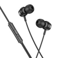 Hands Free Hoco M122 Power Earphones Stereo USB-C with Microphone and Operation Control Button 1.2m Black