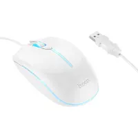 Wired Gaming Mouse Hoco GM37 Wonderful 4 Buttons with Lighting 2400 DPI White