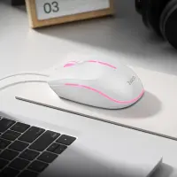 Wired Gaming Mouse Hoco GM37 Wonderful 4 Buttons with Lighting 2400 DPI White