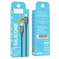 Data Cable Hoco X101 Silicon Assistant USB-C to Lightning Fast Charging 27W  Black 1m