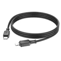 Data Cable Hoco X101 Silicon Assistant USB-C to Lightning Fast Charging 27W  Black 1m