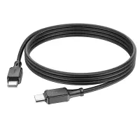 Data Cable Hoco X101 Silicon Assistant USB-C to USB-C Fast Charging 60W  Black 1m