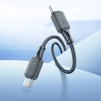 Data Cable Hoco X101 Silicon Assistant USB-C to USB-C Fast Charging 60W  Black 1m