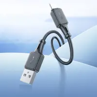 Data Cable Hoco X101 Silicon Assistant USB-A  to Lightning Fast Charging 2.4A  Black 1m