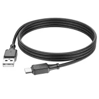 Data Cable Hoco X101 Silicon Assistant USB-A  to USB-C Fast Charging3A  Black 1m