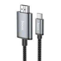 Data Cable Hoco UA27 Type-C to HDMI 4K 30Hz 2m Braided Black