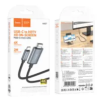 Cable Hoco UA27 Type-C to HDMI 4K 30Hz Braided Black 2m