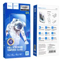 Tempered Glass Hoco Premium Series G14 0.33mm Full Screen Edges Protection HD 3D for Apple iPhone 16 Pro Set 10pc